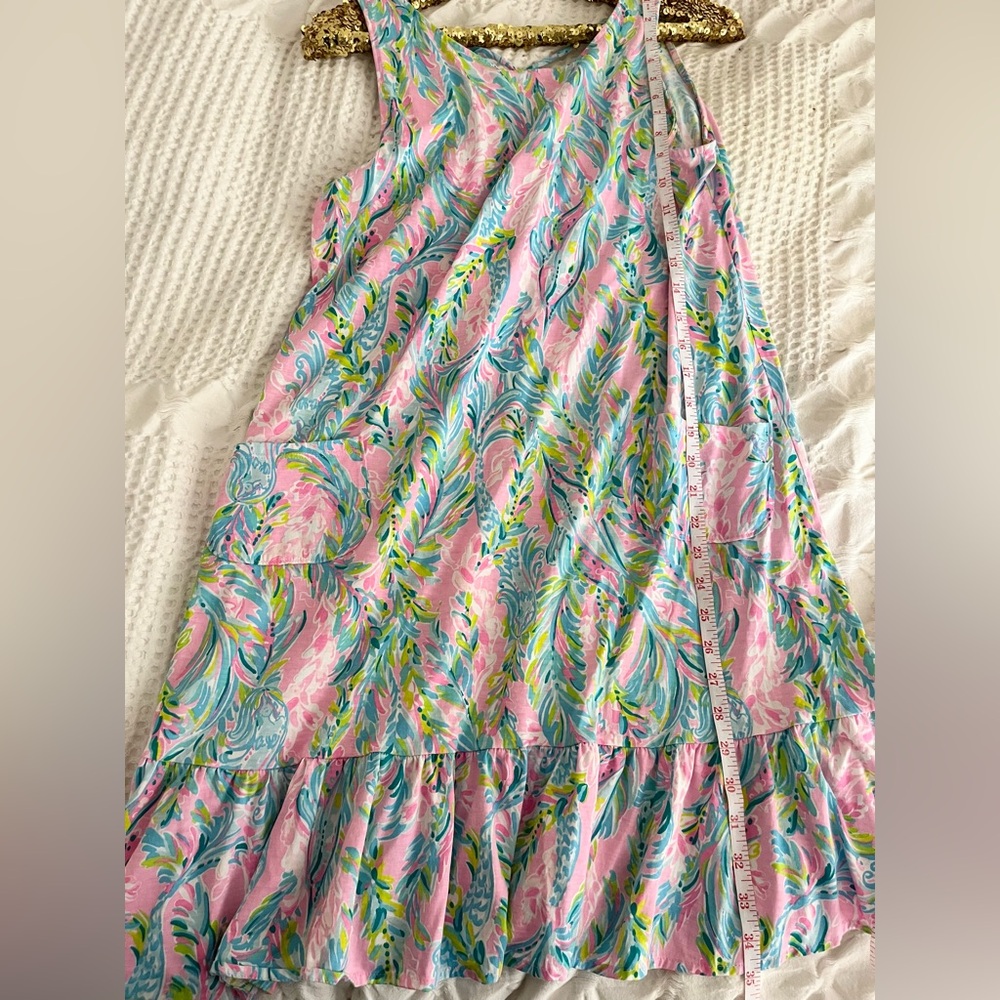 Lilly Pulitzer Kristen Flounce Dress W/Pockets Unicorn of the Sea - Picture 10 of 10